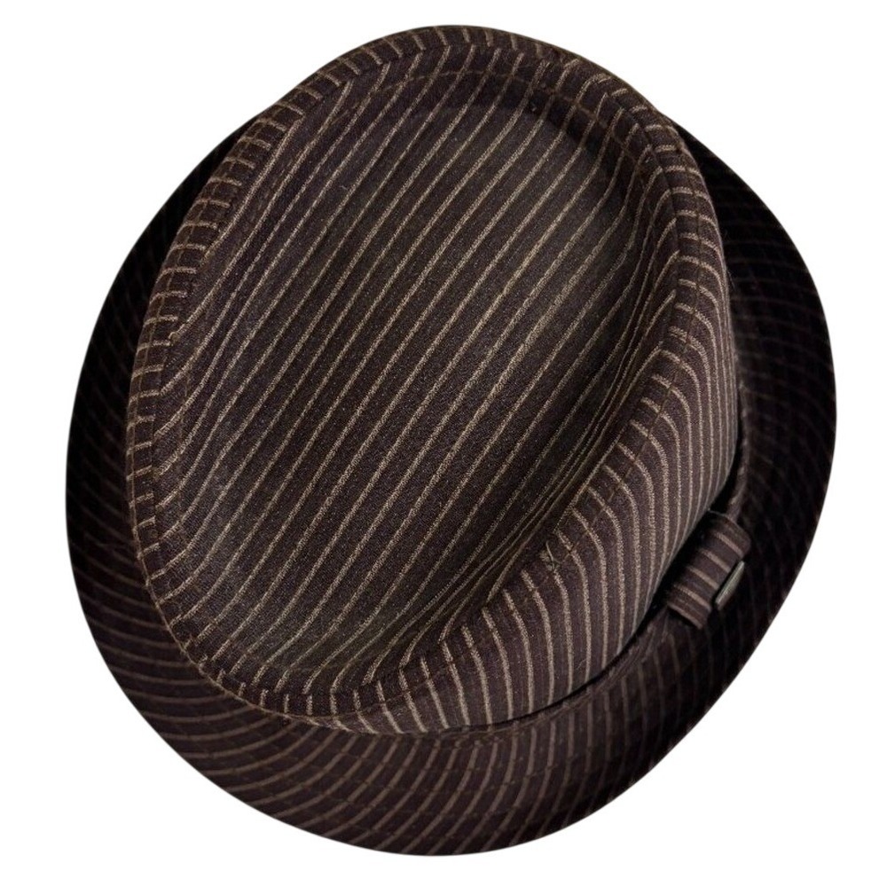 CASSEL GOORIN Hat Brown With Pin Stripe Fedora - Size Large